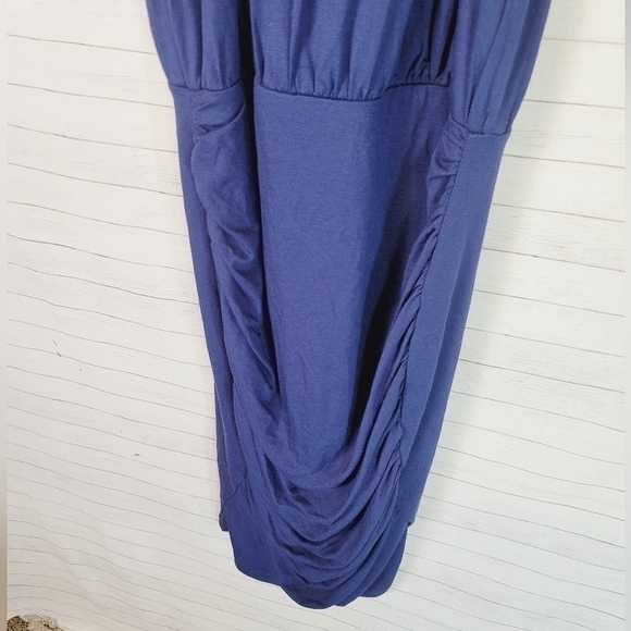 VENUS NAVY BLUE HALTER DRESS W BEADED/SEQUIN NECKLINE, SZ XS - Picture 12 of 13